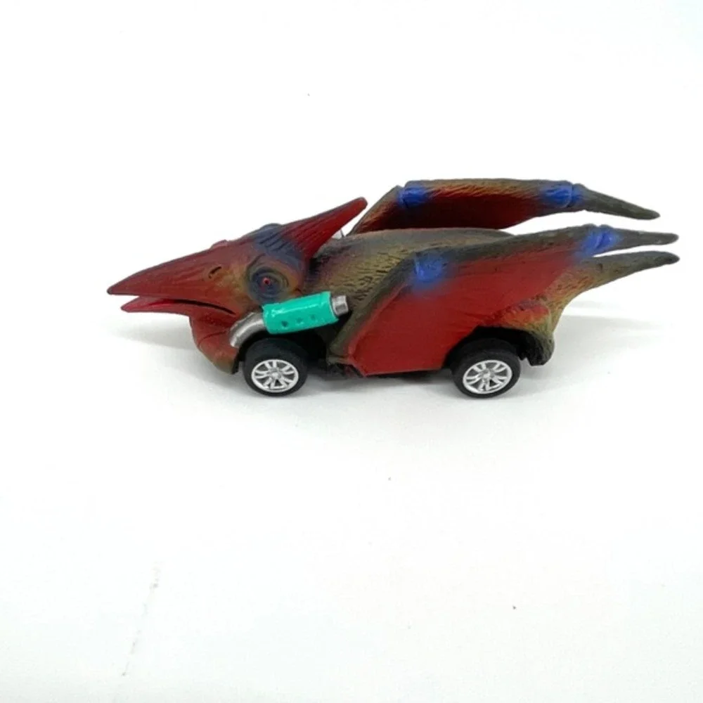 VTG Dinobros Dinosaur Pterodactyl Toy Car‎ Pull Back Action - WORKS